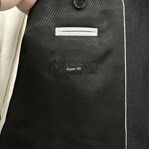 HUGO BOSS jacket blazer sport coat james4/sharp6 100% wool glen plaid gray 40R - Picture 8 of 10